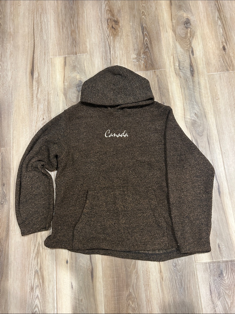 Men's Crewneck Hoodie Sweater - Brown